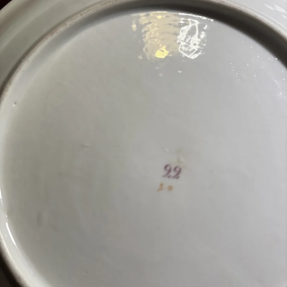 Vintage Porcelain Plates Lot If Two. Floral,‎ Gold Trim. 8.5 Inches.